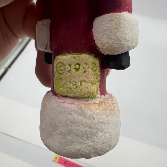 Vintage 1996 Handmade Polymer Clay Santa Claus Figure Decor Primitive 4 Inch - Picture 2 of 7